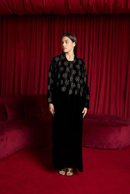 Velvet midnight black ABAYA